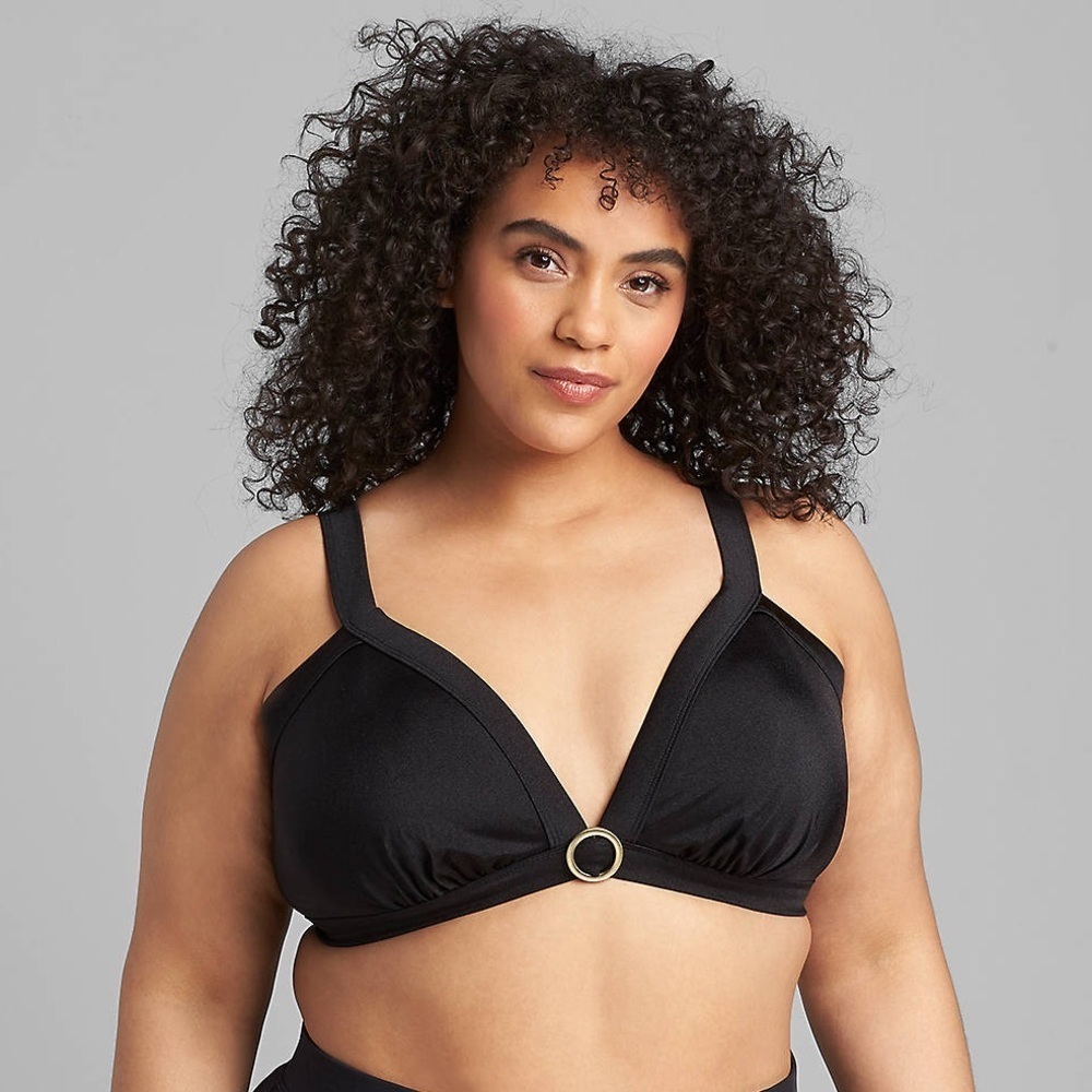 SWIM by Cacique No-Wire Triangle with Ring Detail Bikini Top